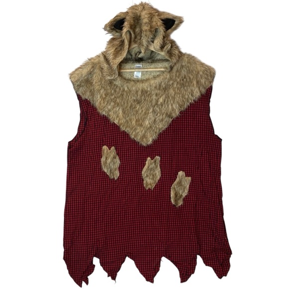 Werewolf Costume Hooded Vest Adult XL Faux Fur Halloween Howler Wild Beast Furry - Picture 1 of 5